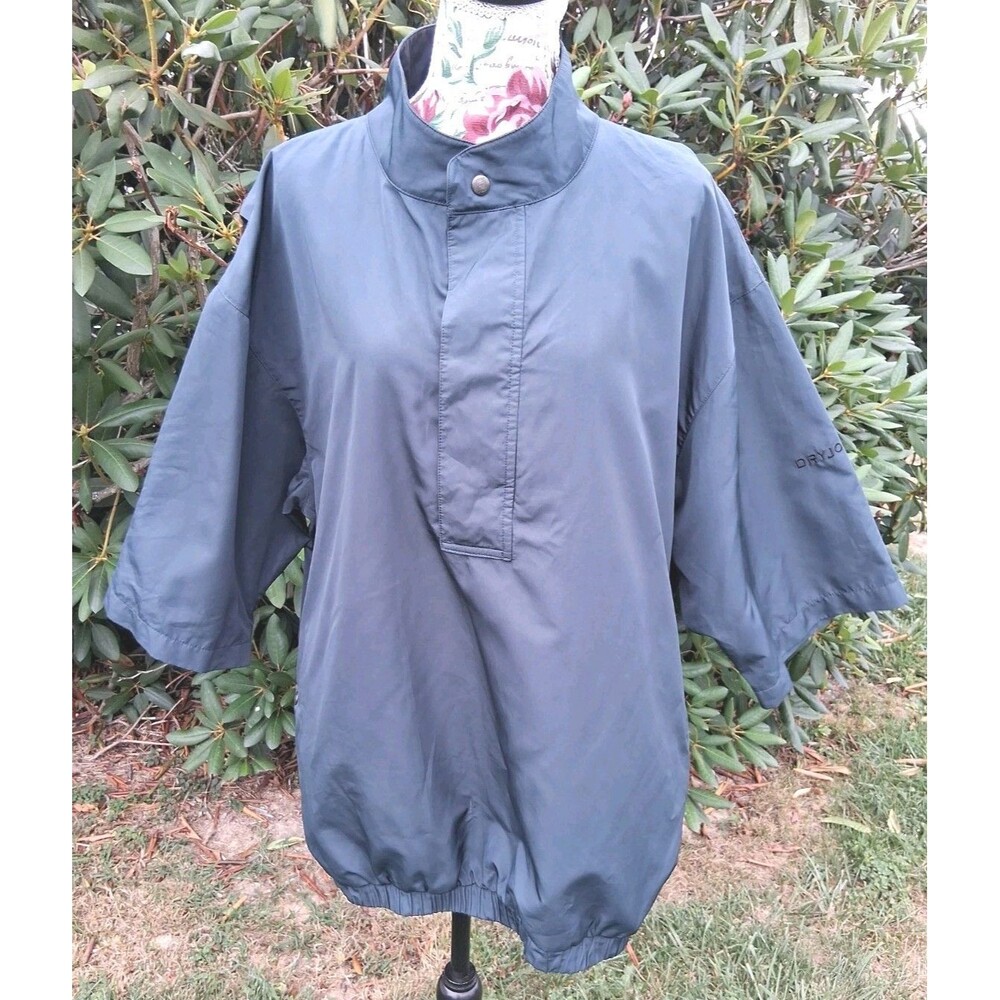 FootJoy DryJoy Men XL Green Lightweight Windbreaker Short Sleeve Pullover Jacket